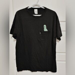 Size Large Black Ripndip Alien Tee